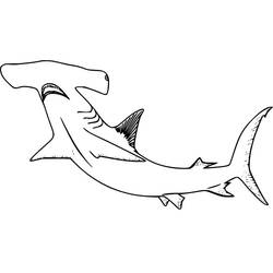 Dessin à colorier: Requin Marteau (Animaux) #221009 - Coloriages à Imprimer Gratuits