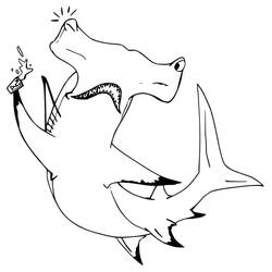 Dessin à colorier: Requin Marteau (Animaux) #221015 - Coloriages à Imprimer Gratuits