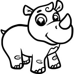 Dessin à colorier: Rhinocéros (Animaux) #206641 - Coloriages à Imprimer Gratuits