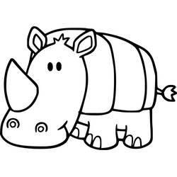 Dessin à colorier: Rhinocéros (Animaux) #206642 - Coloriages à Imprimer Gratuits