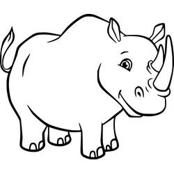 Dessin à colorier: Rhinocéros (Animaux) #206643 - Coloriages à Imprimer Gratuits