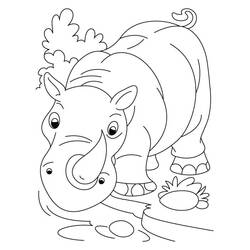 Dessin à colorier: Rhinocéros (Animaux) #206650 - Coloriages à Imprimer Gratuits