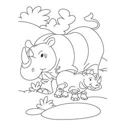 Dessin à colorier: Rhinocéros (Animaux) #206652 - Coloriages à Imprimer Gratuits