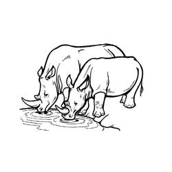 Dessin à colorier: Rhinocéros (Animaux) #206653 - Coloriages à Imprimer Gratuits