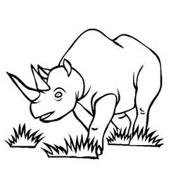 Dessin à colorier: Rhinocéros (Animaux) #206654 - Coloriages à Imprimer Gratuits