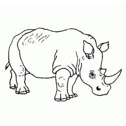Dessin à colorier: Rhinocéros (Animaux) #206655 - Coloriages à Imprimer Gratuits