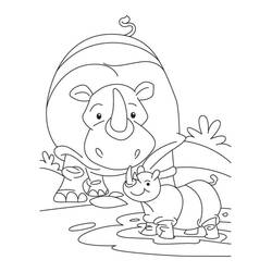 Dessin à colorier: Rhinocéros (Animaux) #206656 - Coloriages à Imprimer Gratuits