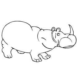 Dessin à colorier: Rhinocéros (Animaux) #206657 - Coloriages à Imprimer Gratuits