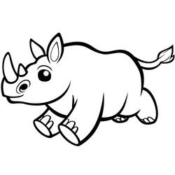 Dessin à colorier: Rhinocéros (Animaux) #206661 - Coloriages à Imprimer Gratuits