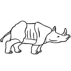 Dessin à colorier: Rhinocéros (Animaux) #206665 - Coloriages à Imprimer Gratuits