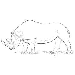Dessin à colorier: Rhinocéros (Animaux) #206666 - Coloriages à Imprimer Gratuits