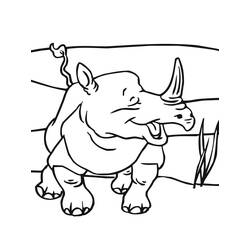 Dessin à colorier: Rhinocéros (Animaux) #206667 - Coloriages à Imprimer Gratuits