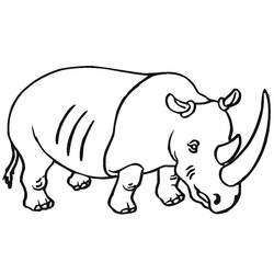 Dessin à colorier: Rhinocéros (Animaux) #206670 - Coloriages à Imprimer Gratuits