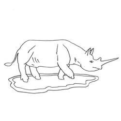 Dessin à colorier: Rhinocéros (Animaux) #206671 - Coloriages à Imprimer Gratuits