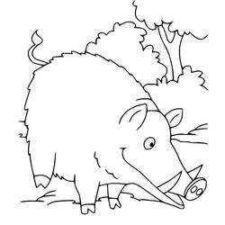 Dessin à colorier: Sanglier (Animaux) #205355 - Coloriages à Imprimer Gratuits