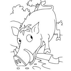 Dessin à colorier: Sanglier (Animaux) #205359 - Coloriages à Imprimer Gratuits