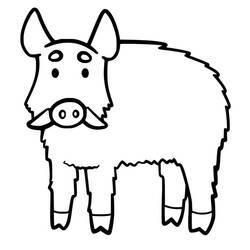 Dessin à colorier: Sanglier (Animaux) #205371 - Coloriages à Imprimer Gratuits