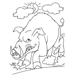 Dessin à colorier: Sanglier (Animaux) #205375 - Coloriages à Imprimer Gratuits