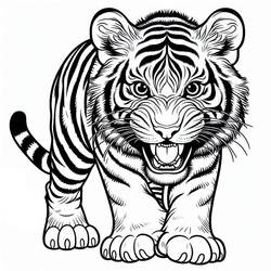 Coloriage Tigre (Animaux) #216770 à imprimer et colorier