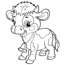 Dessin à colorier: Vache (Animaux) #13199 - Coloriages à imprimer