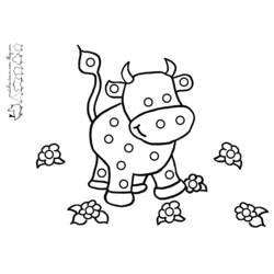 Dessin à colorier: Vache (Animaux) #13225 - Coloriages à imprimer