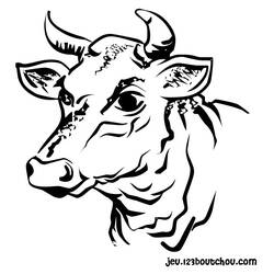 Dessin à colorier: Vache (Animaux) #13249 - Coloriages à imprimer