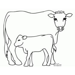 Dessin à colorier: Vache (Animaux) #13282 - Coloriages à imprimer