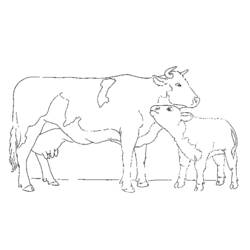 Dessin à colorier: Vache (Animaux) #13298 - Coloriages à imprimer