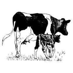 Dessin à colorier: Vache (Animaux) #13345 - Coloriages à imprimer