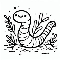 Dessin à colorier: Ver de terre (Animaux) #214585 - Coloriages à Imprimer Gratuits