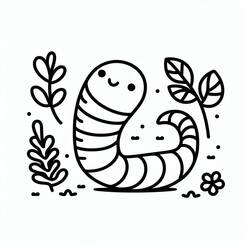 Dessin à colorier: Ver de terre (Animaux) #214586 - Coloriages à Imprimer Gratuits