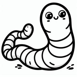 Dessin à colorier: Ver de terre (Animaux) #214587 - Coloriages à Imprimer Gratuits