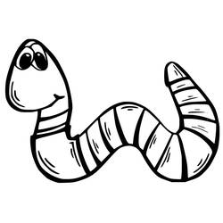 Dessin à colorier: Ver de terre (Animaux) #214597 - Coloriages à Imprimer Gratuits