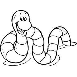 Dessin à colorier: Ver de terre (Animaux) #214599 - Coloriages à Imprimer Gratuits