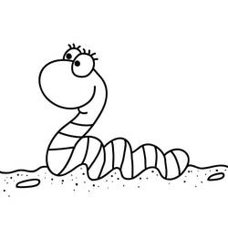 Dessin à colorier: Ver de terre (Animaux) #214606 - Coloriages à Imprimer Gratuits
