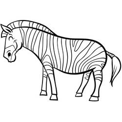 Illustration au trait Zèbre (Animaux) #197179 prête à colorier