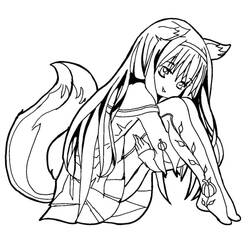 Dessins à colorier: Fille Manga - Coloriages à Imprimer Gratuits