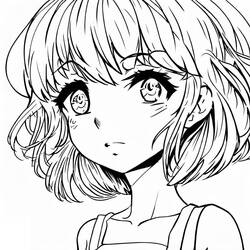 Dessin à colorier: Fille Manga (Animé et Manga) #190635 - Coloriages à Imprimer Gratuits