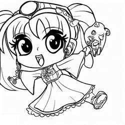 Dessin à colorier: Fille Manga (Animé et Manga) #190646 - Coloriages à Imprimer Gratuits