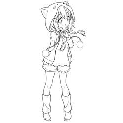 Dessin à colorier: Fille Manga (Animé et Manga) #190666 - Coloriages à Imprimer Gratuits