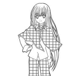 Dessin à colorier: Fille Manga (Animé et Manga) #190669 - Coloriages à Imprimer Gratuits