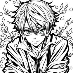 Coloriage Manga Garçon (Animé et Manga) #217975 à imprimer et colorier