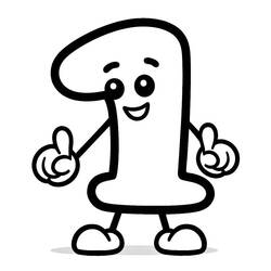 Dessin à colorier: Chiffre 1 (Apprentissage et Éducation) #221284 - Coloriages à Imprimer Gratuits