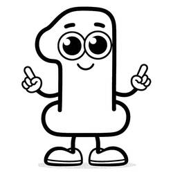 Dessin à colorier: Chiffre 1 (Apprentissage et Éducation) #221285 - Coloriages à Imprimer Gratuits