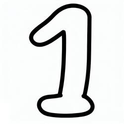 Dessin à colorier: Chiffre 1 (Apprentissage et Éducation) #221296 - Coloriages à Imprimer Gratuits