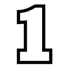 Dessin à colorier: Chiffre 1 (Apprentissage et Éducation) #221303 - Coloriages à Imprimer Gratuits