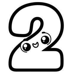 Dessins à colorier: Chiffre 2 - Coloriages à Imprimer Gratuits