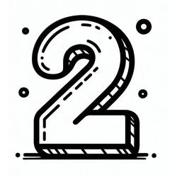 Dessin à colorier: Chiffre 2 (Apprentissage et Éducation) #221310 - Coloriages à Imprimer Gratuits