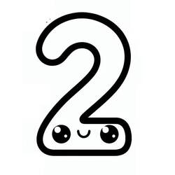 Dessin à colorier: Chiffre 2 (Apprentissage et Éducation) #221311 - Coloriages à Imprimer Gratuits