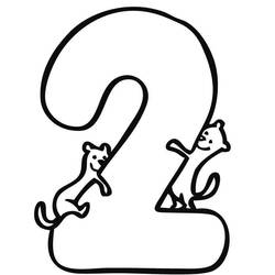 Dessin à colorier: Chiffre 2 (Apprentissage et Éducation) #221312 - Coloriages à Imprimer Gratuits